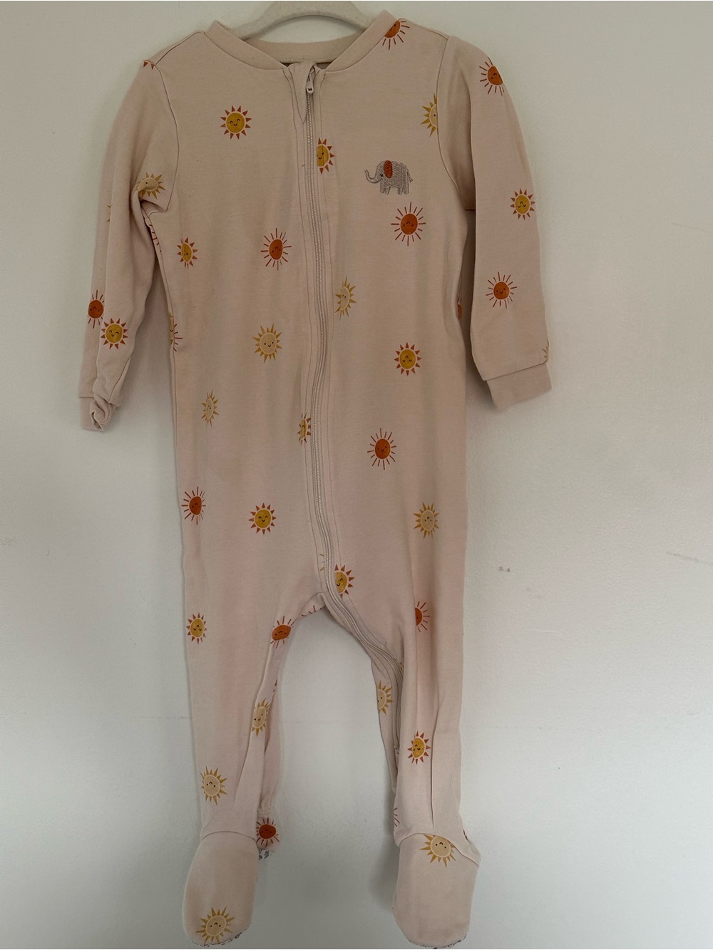 Pekkle Sun Print Footed Onesie 12-18M